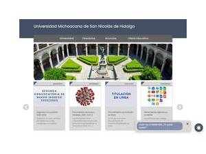 Michoacan University of Saint Nicholas of Hidalgo's official website homepage screenshot