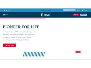 MidAmerica Nazarene University's official website homepage screenshot
