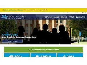Middle Tennessee State University's official website homepage screenshot