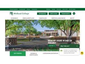 Midland College's official website homepage screenshot