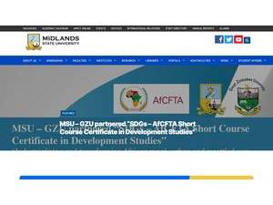 Midlands State University's official website homepage screenshot