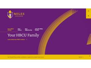Miles College's official website homepage screenshot