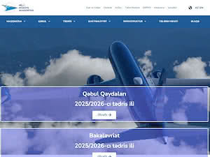 Milli Aviasiya Akademiyası's official website homepage screenshot