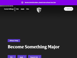 Millsaps College's official website homepage screenshot