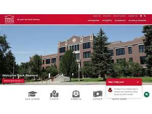 Minot State University's official website homepage screenshot