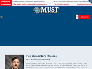Mirpur University of Science and Technology's official website homepage screenshot