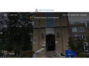 Misericordia University's official website homepage screenshot