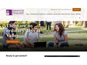 Missouri Valley College's official website homepage screenshot