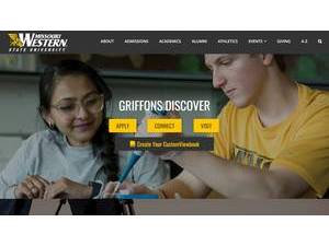 Missouri Western State University's official website homepage screenshot