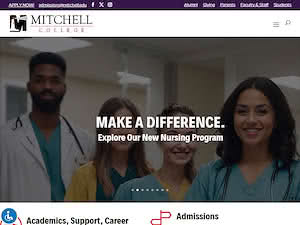 Mitchell College's official website homepage screenshot