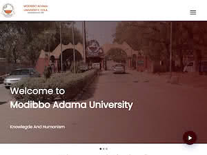 Modibbo Adama University, Yola's official website homepage screenshot