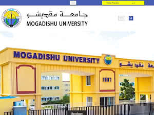 Mogadishu University's official website homepage screenshot