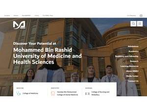 Mohammed Bin Rashid University of Medicine and Health Sciences's official website homepage screenshot