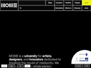Moholy-Nagy University of Art and Design's official website homepage screenshot