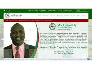Moi University's official website homepage screenshot