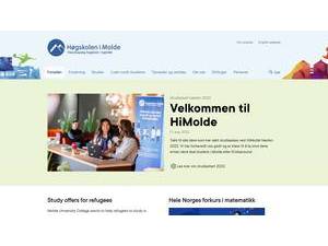 Molde University College's official website homepage screenshot