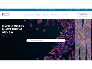 Monash University's official website homepage screenshot