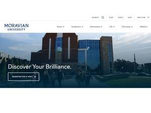 Moravian University's official website homepage screenshot