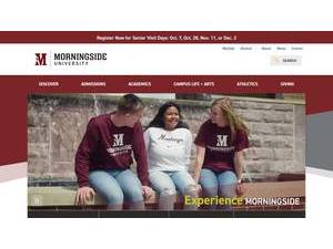 Morningside University's official website homepage screenshot