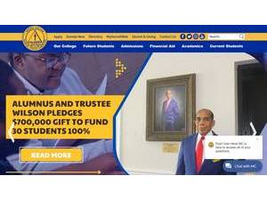 Morris College's official website homepage screenshot