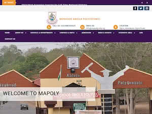 Moshood Abiola Polytechnic, Abeokuta's official website homepage screenshot