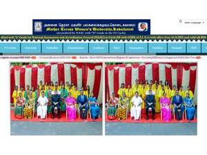Mother Teresa Women's University's official website homepage screenshot