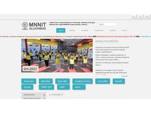 Motilal Nehru National Institute of Technology Allahabad's official website homepage screenshot