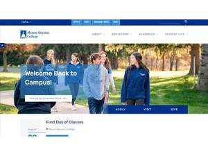 Mount Aloysius College's official website homepage screenshot