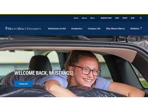 Mount Mercy University's official website homepage screenshot