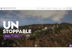 Mount Saint Mary's University's official website homepage screenshot