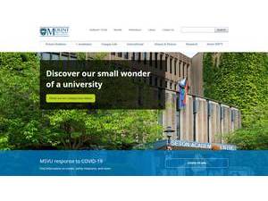 Mount Saint Vincent University's official website homepage screenshot