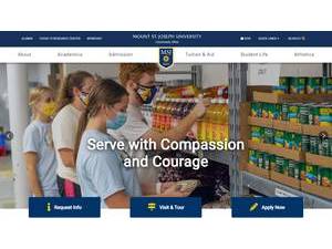 Mount St. Joseph University's official website homepage screenshot