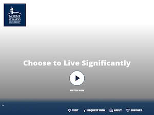 Mount St. Mary's University's official website homepage screenshot