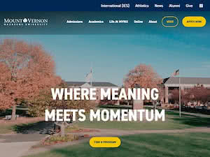 Mount Vernon Nazarene University's official website homepage screenshot