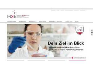MSB Medical School Berlin's official website homepage screenshot