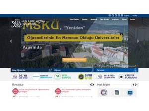 Muğla Sitki Koçman Üniversitesi's official website homepage screenshot