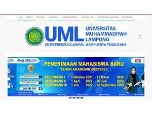 Muhammadiyah University of Lampung's official website homepage screenshot