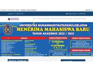 Muhammadiyah University of Tapanuli Selatan's official website homepage screenshot