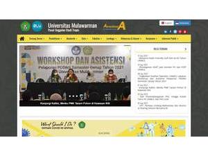 Mulawarman University's official website homepage screenshot