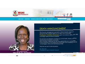Muni University's official website homepage screenshot