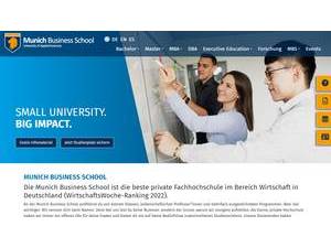 Munich Business School's official website homepage screenshot