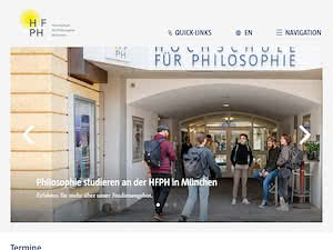 Munich School of Philosophy's official website homepage screenshot