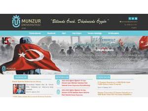 Munzur University's official website homepage screenshot