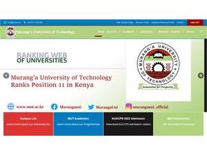 Murang'a University of Technology's official website homepage screenshot