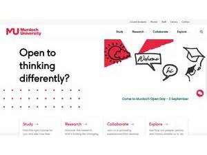 Murdoch University's official website homepage screenshot