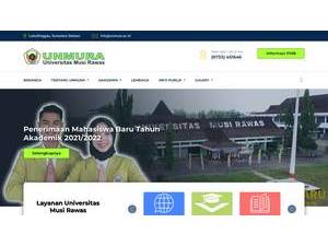 Musi Rawas University's official website homepage screenshot