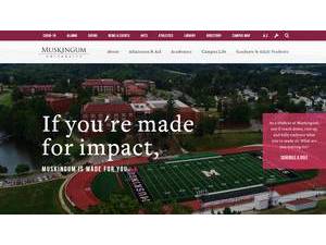 Muskingum University's official website homepage screenshot
