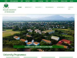 Muslim University of Morogoro's official website homepage screenshot