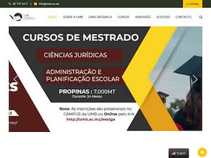 Mussa Bin Bique University's official website homepage screenshot