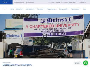 Muteesa I Royal University's official website homepage screenshot